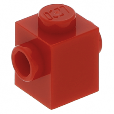 LEGO kocka 1x1 két oldalán egy-egy bütyökkel, piros (47905)